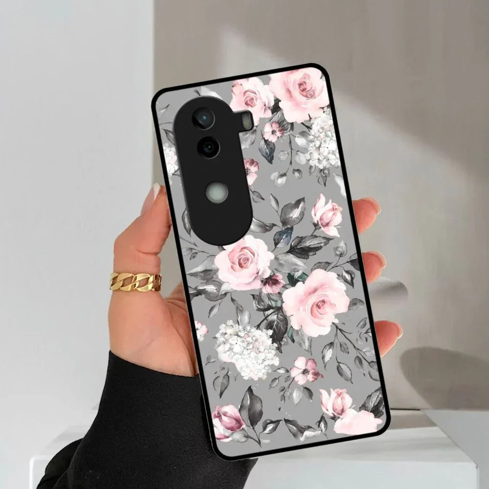Retro Floral Glossy Metal Case Cover V2 For Vivo - ShopOnCliQ