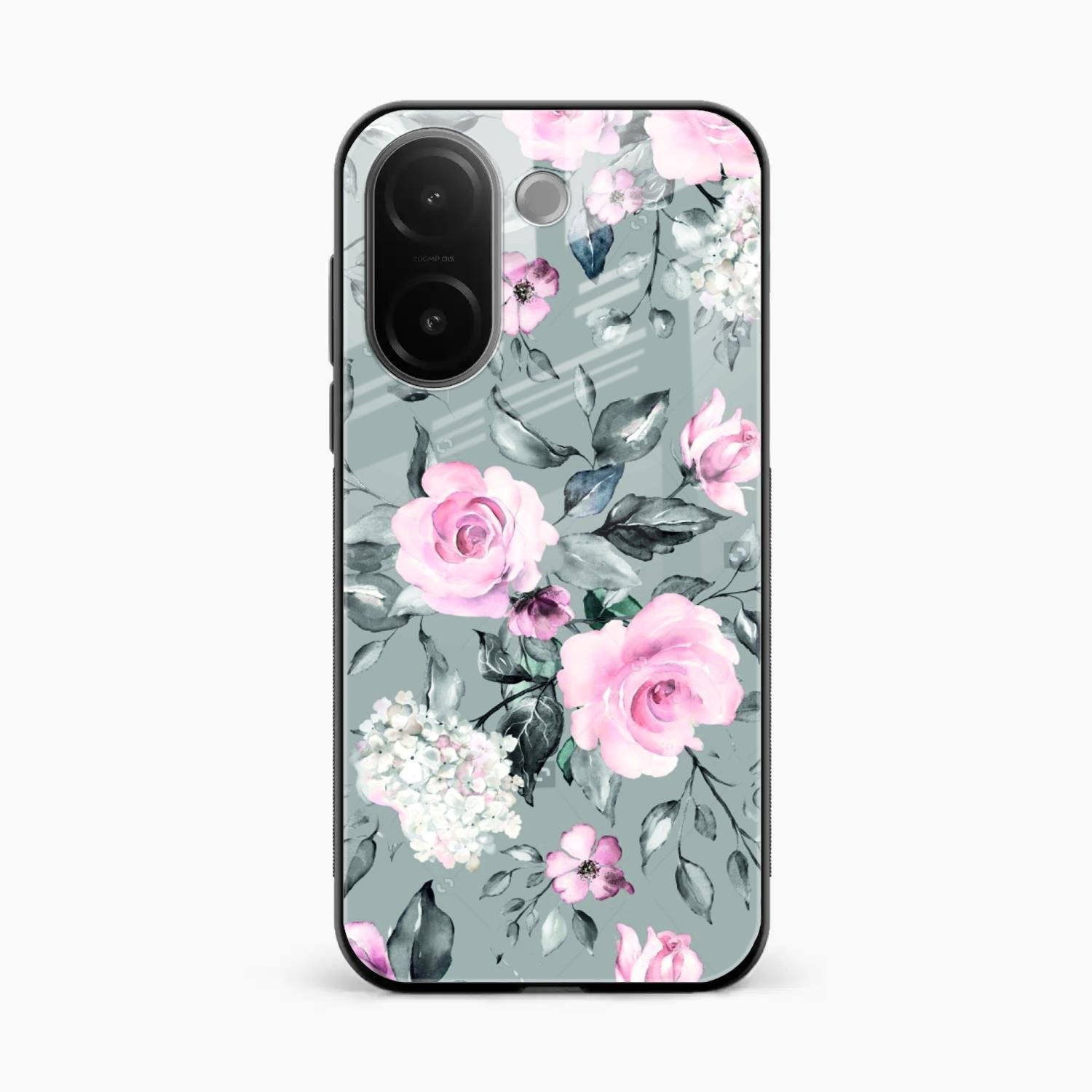 Retro Floral Glossy Metal Case Cover V2 For Vivo V60e 5G