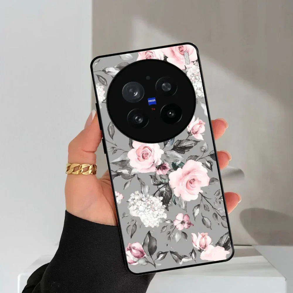 Retro Floral Glossy Metal Case Cover V2 For Vivo - ShopOnCliQ