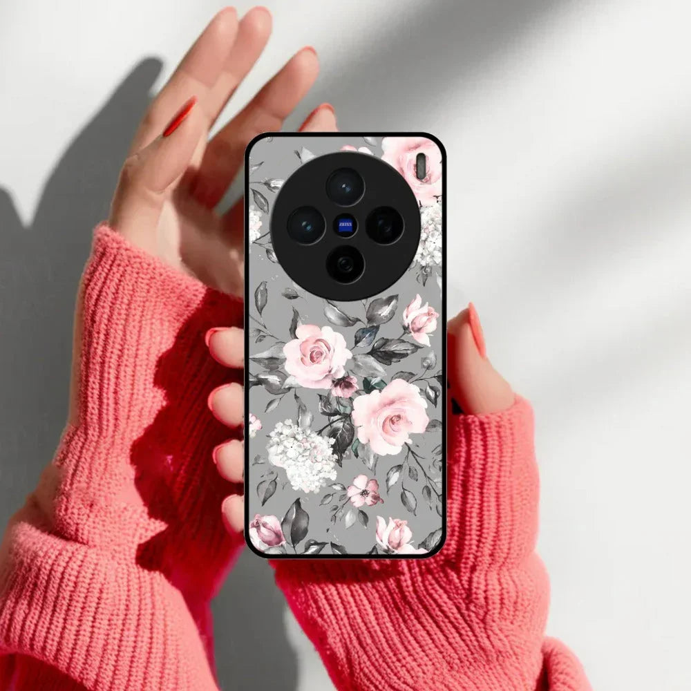 Retro Floral Glossy Metal Case Cover V2 For Vivo - ShopOnCliQ