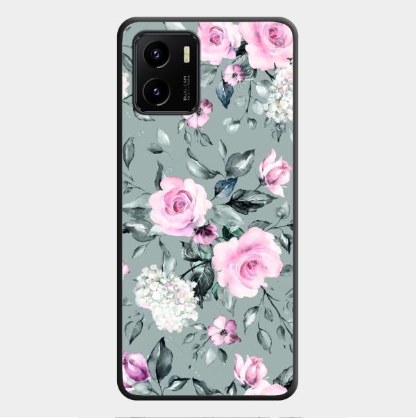 Retro Floral Glossy Metal Case Cover V2 For Vivo Y01