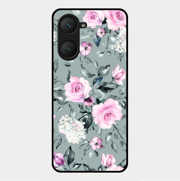Retro Floral Glossy Metal Case Cover V2 For Vivo Y18I