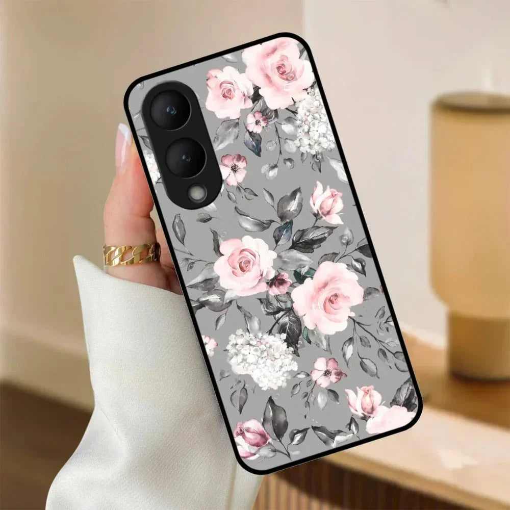 Retro Floral Glossy Metal Case Cover V2 For Vivo - ShopOnCliQ