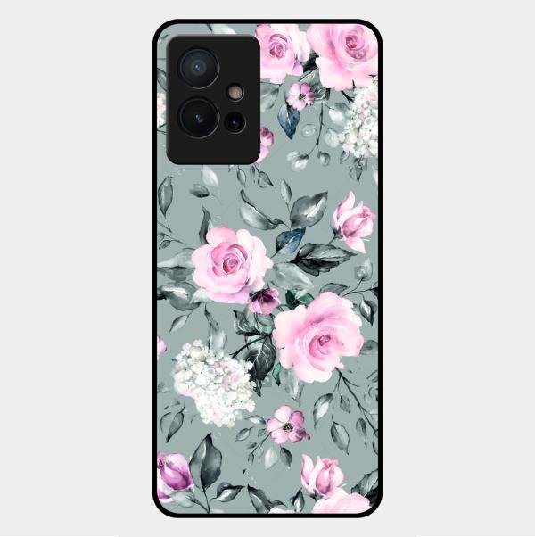 Retro Floral Glossy Metal Case Cover V2 For Vivo Y75 5G