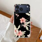Retro Floral Anti Yellow Clear Case For iPhone 17 Pro Max