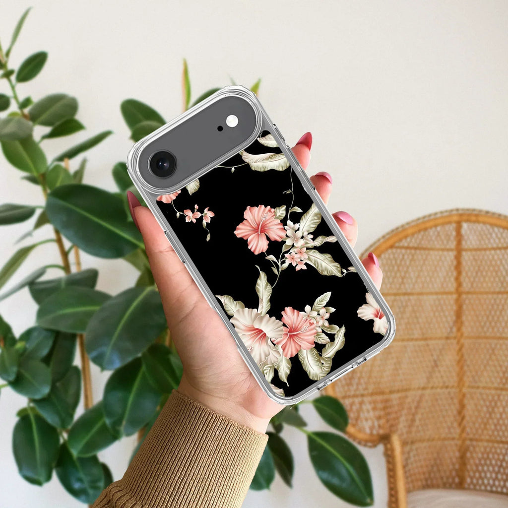 Retro Floral Transparent Silicon Case For iPhone 13 Mini