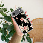 Retro Floral Transparent Silicon Case For iPhone 13 Mini