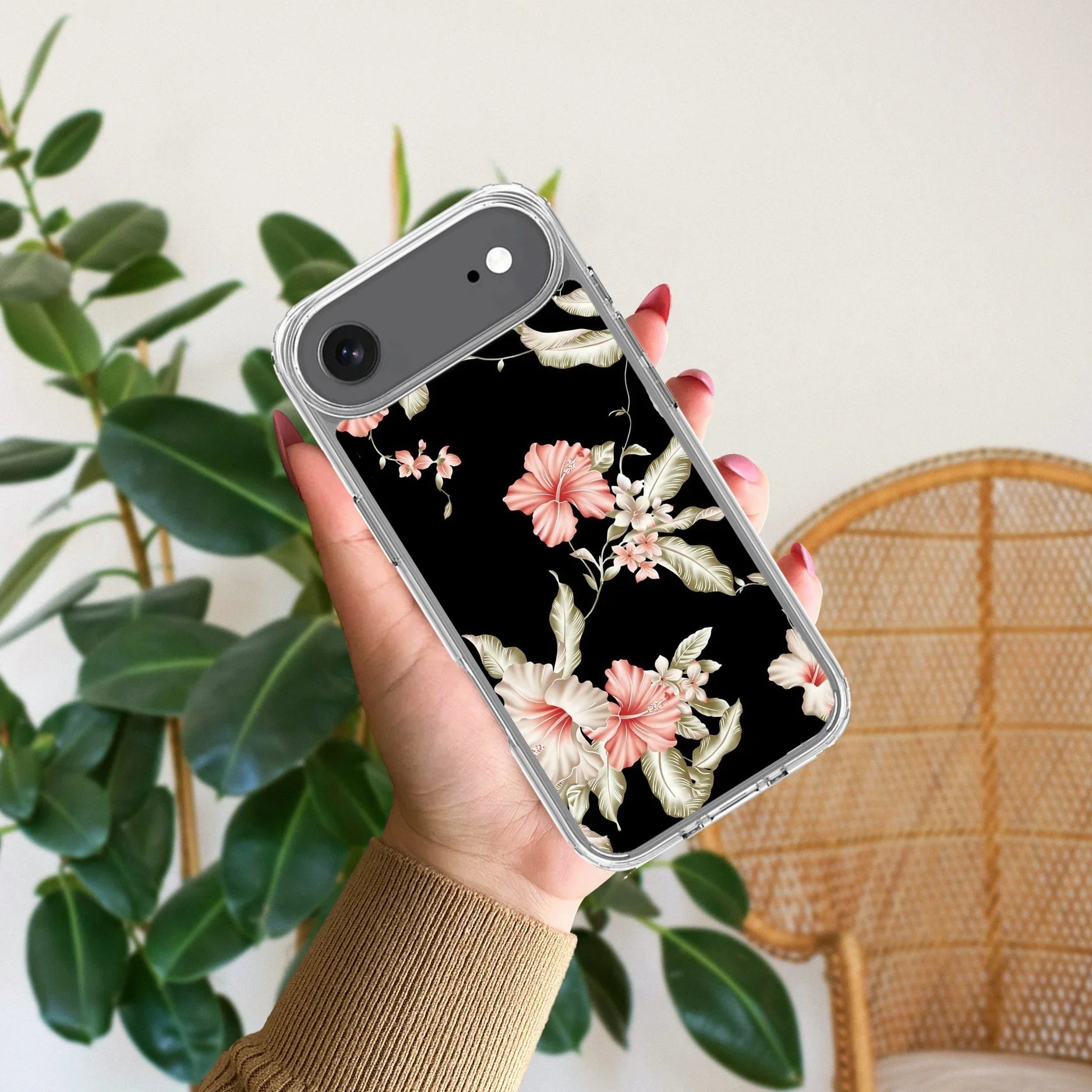 Retro Floral Transparent Silicon Case For iPhone - ShopOnCliQ