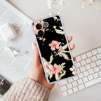 Retro Floral Transparent Silicon Case For Vivo T2 Pro 5G