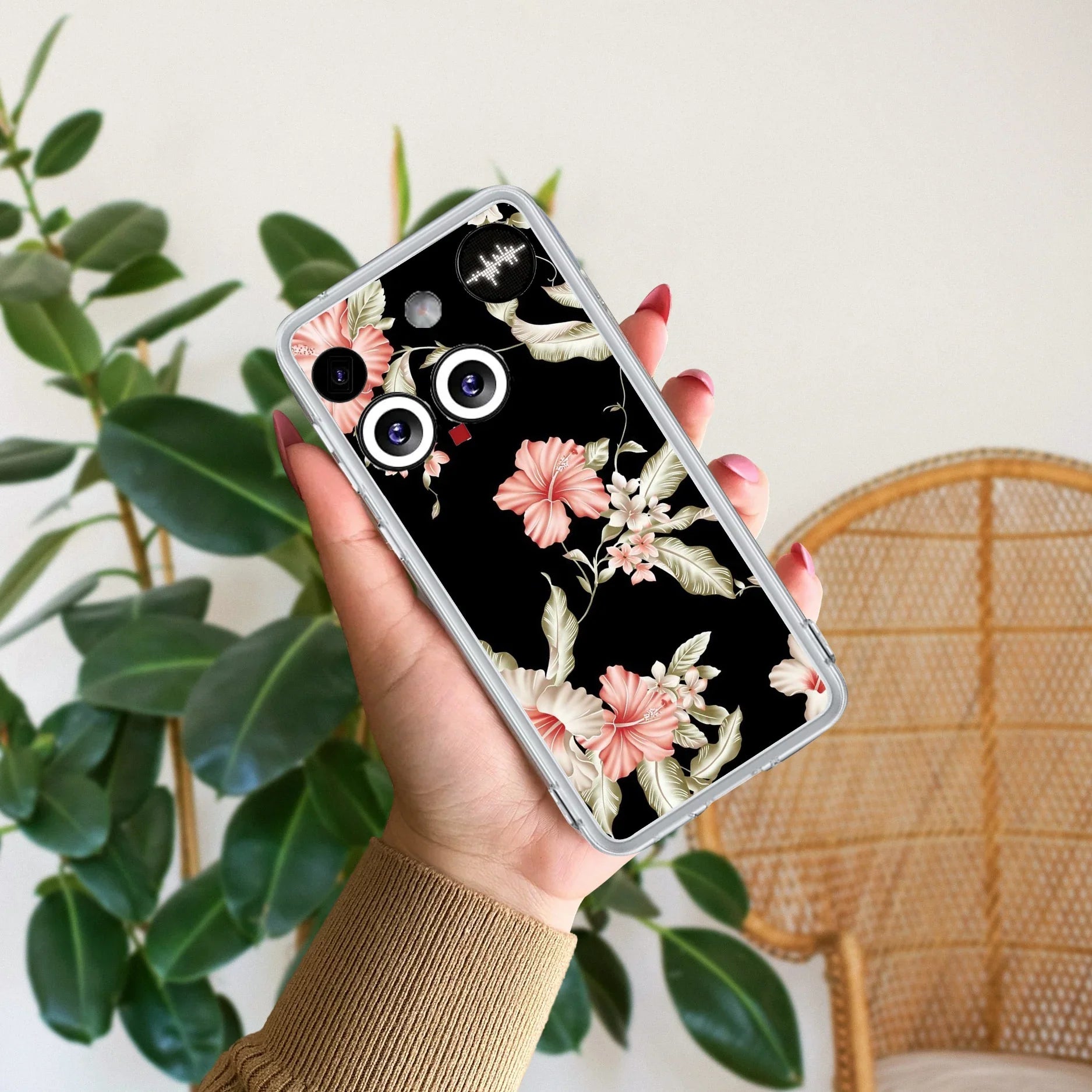 Retro Floral Transparent Silicon Case For Nothing - ShopOnCliQ