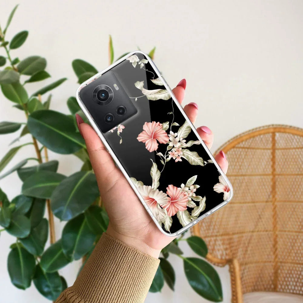 Retro Floral Transparent Silicon Case For OnePlus