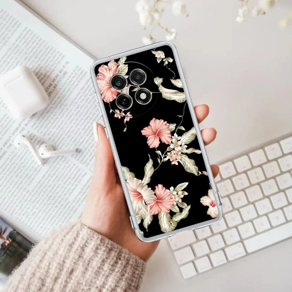 Retro Floral Transparent Silicon Case For OnePlus