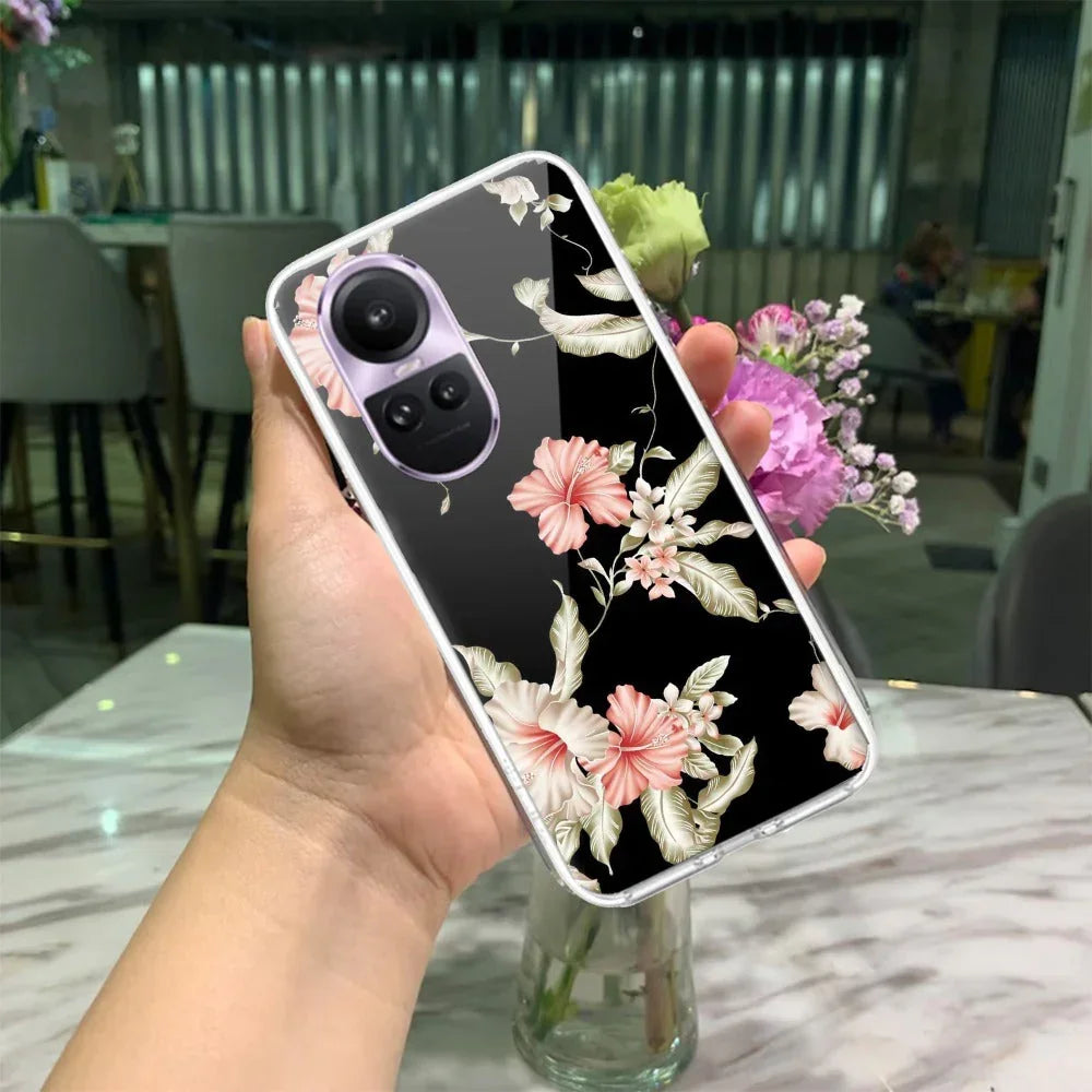 Retro Floral Anti Yellow Case For Oppo Reno 10 5G