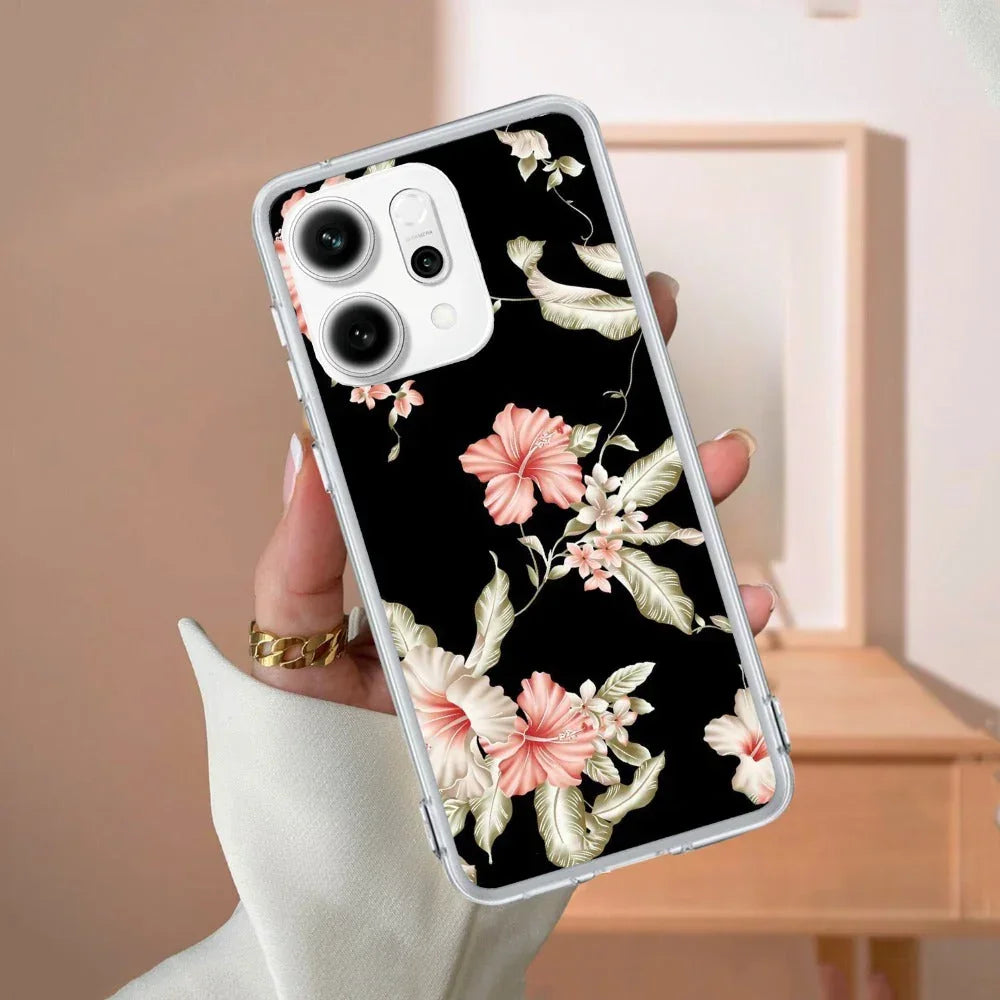 Retro Floral Anti Yellow Case For OPPO Reno 14 Pro 5G