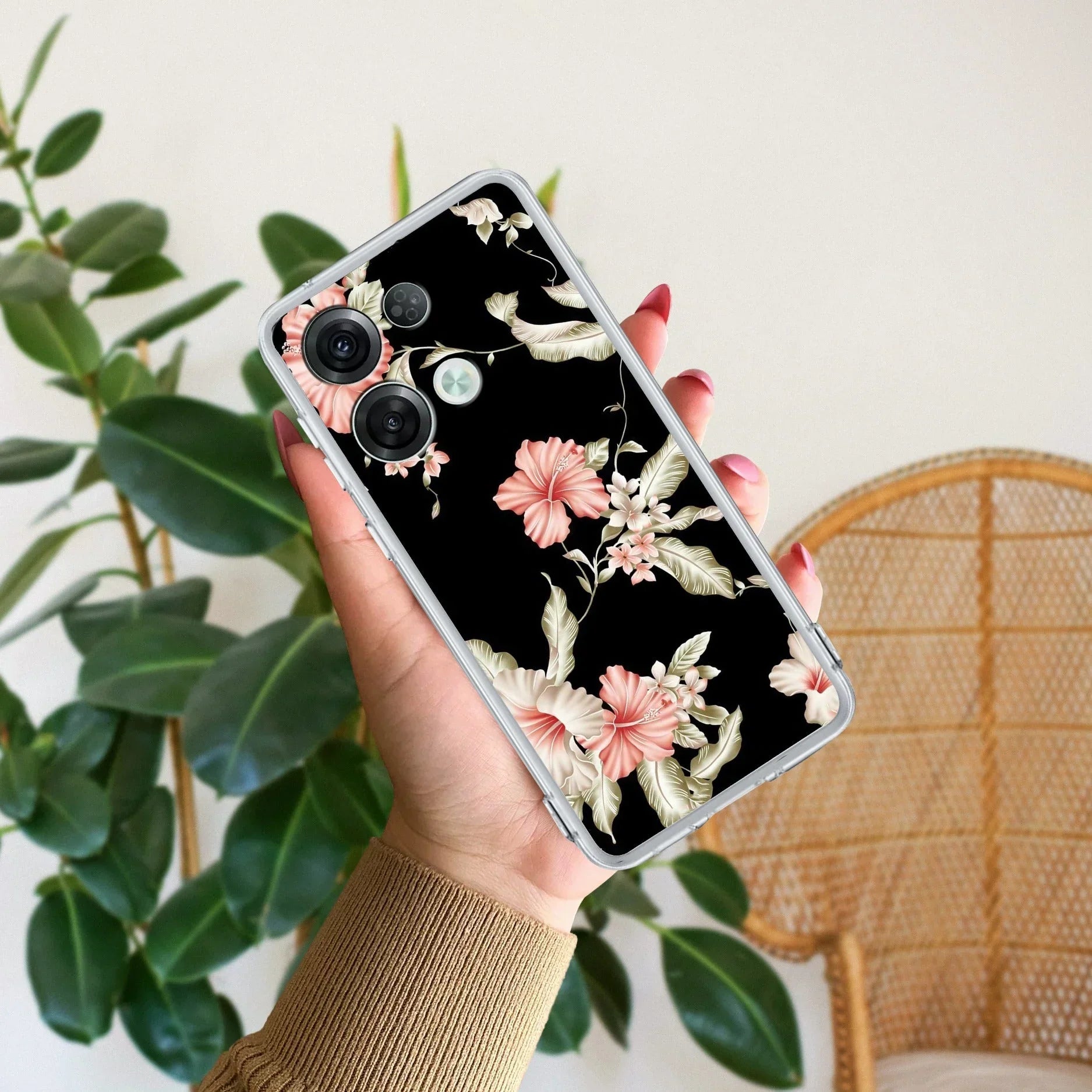 Retro Floral Anti Yellow Case For Oppo Reno 8 5G