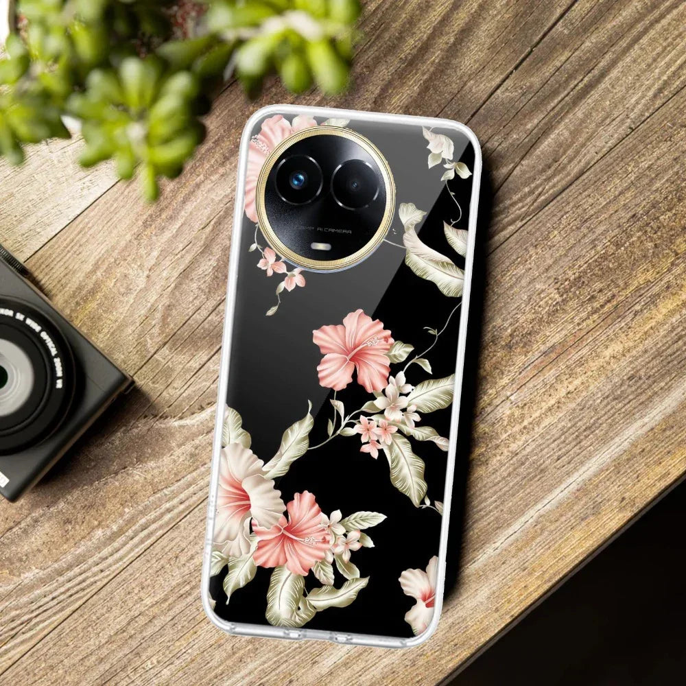 Retro Floral Transparent Silicon Case For Realme C53