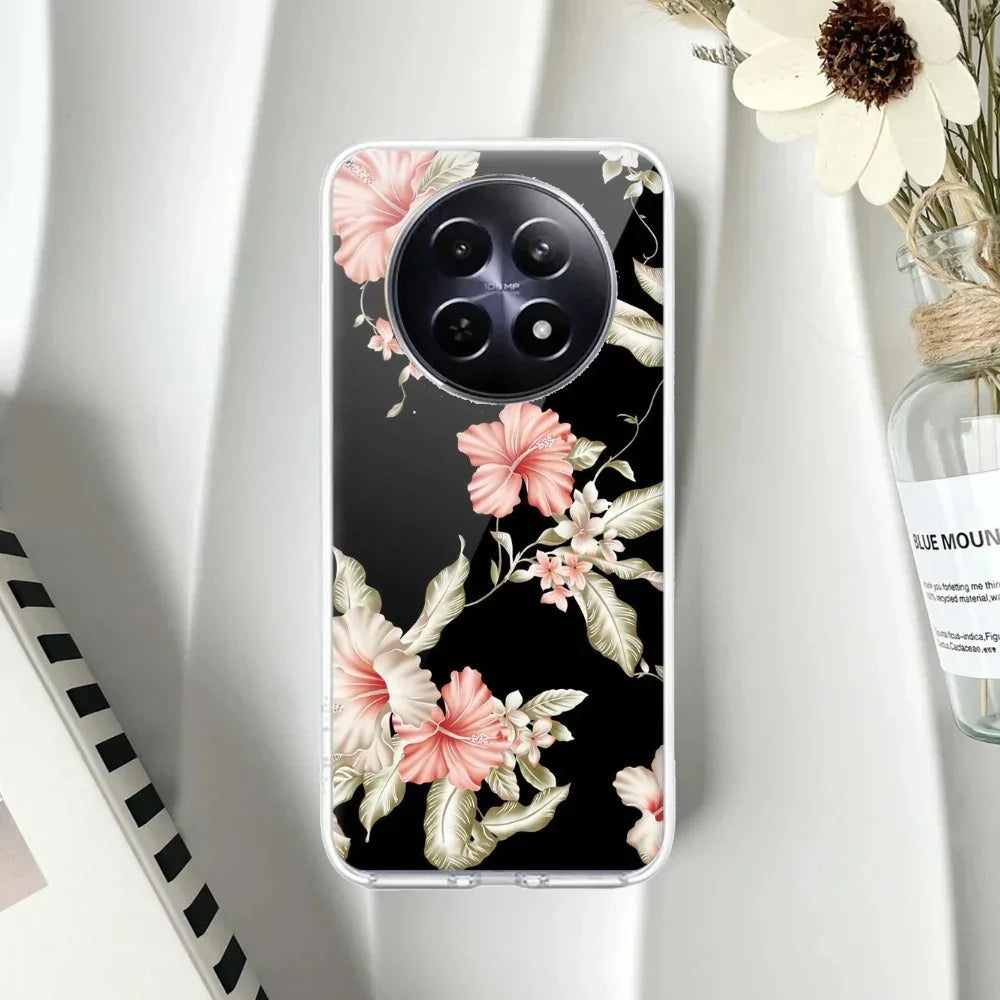 Retro Floral Transparent Silicon Case For Realme 8 4G / Realme 8 Pro