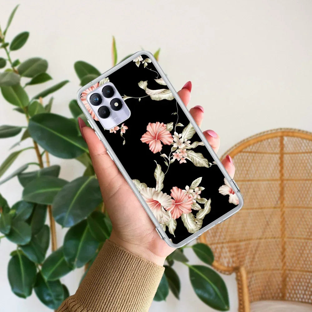 Retro Floral Transparent Silicon Case For Realme 8 5G / Realme 8s 5G / Realme 9 5G / Realme Narzo 30 5G