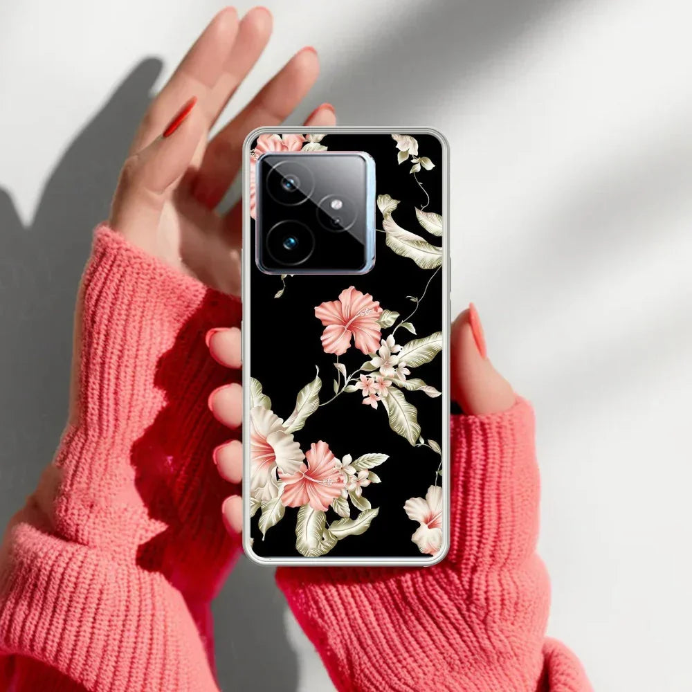 Retro Floral Transparent Silicon Case For Realme GT 7 5G