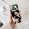Retro Floral Transparent Silicon Case For Realme P2 Pro 5G
