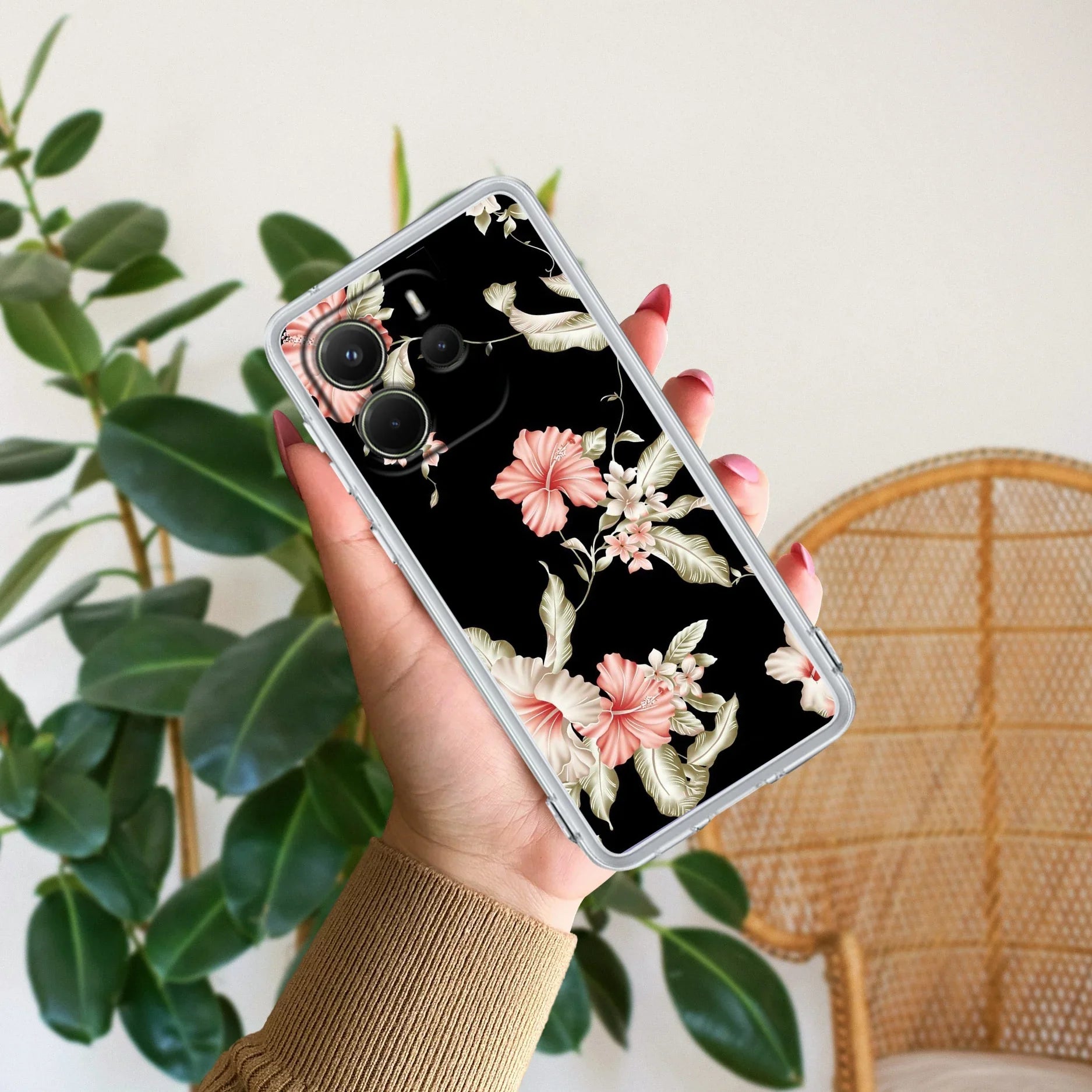 Retro Floral Transparent Silicon Case For Redmi/Xiaomi - ShopOnCliQ