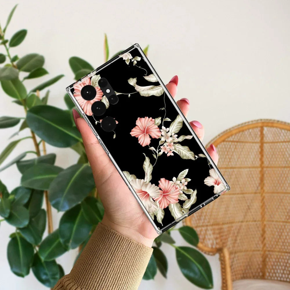 Retro Floral Transparent Silicon Case For Samsung Galaxy A12 / M12 / F12