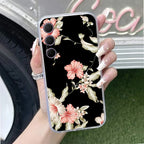 Retro Floral Transparent Silicon Case For Samsung Galaxy A15 5G