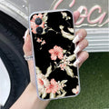 Retro Floral Transparent Silicon Case For Vivo T1 5G