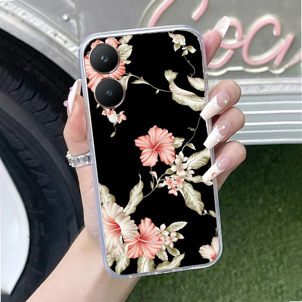 Retro Floral Anti Yellow Case For Vivo Y28 5G