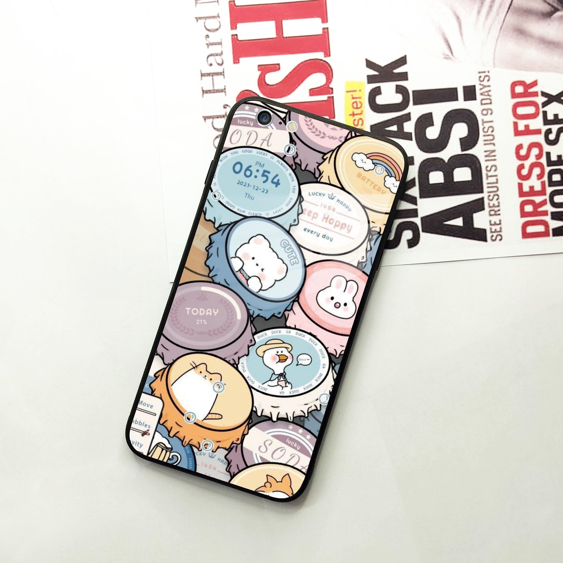 Bunny Buddies Glass Case Cover For iPhone - ShopOnCliQ