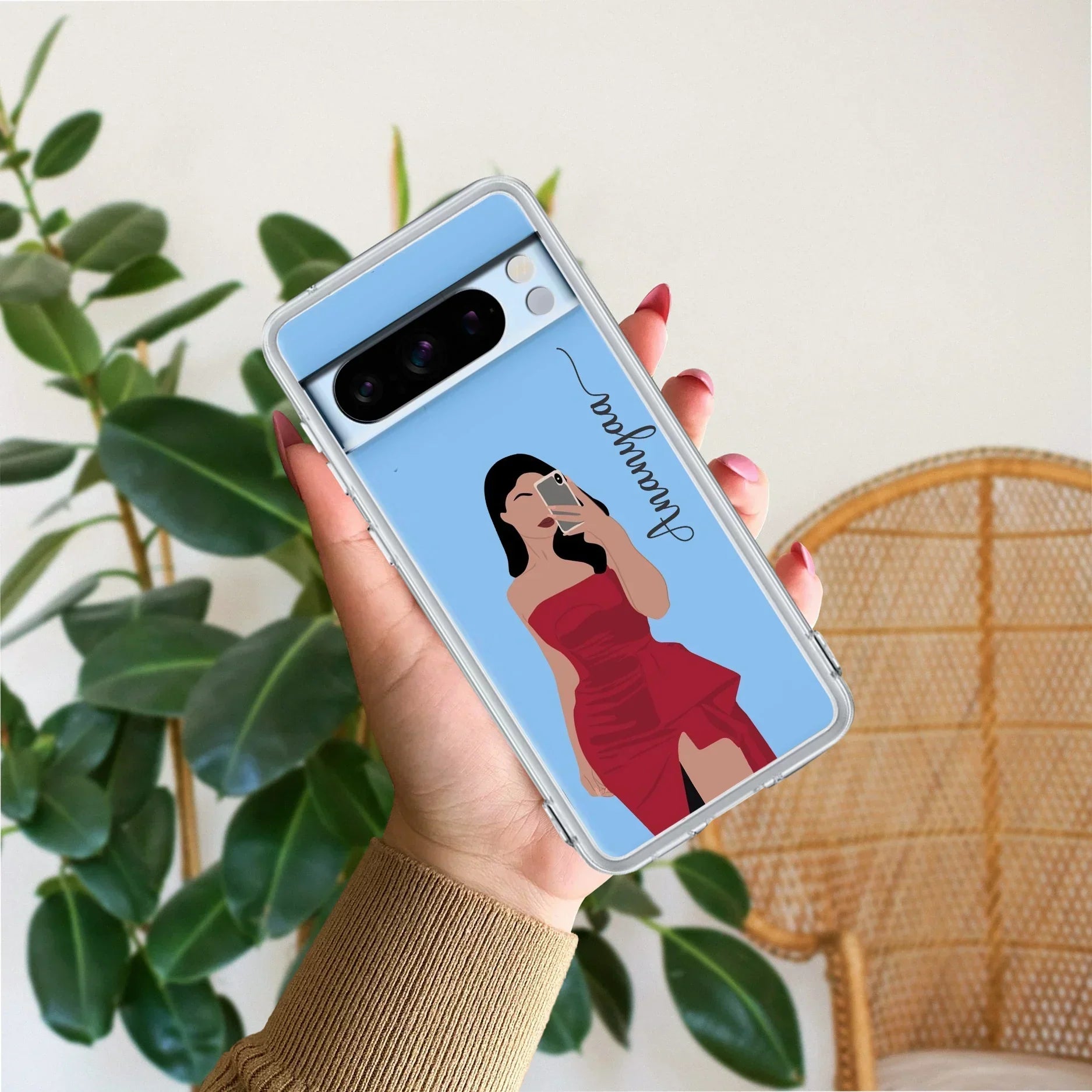 Scarlet Selfie Customize Transparent Silicon Case For Google Pixel 8 Pro 5G