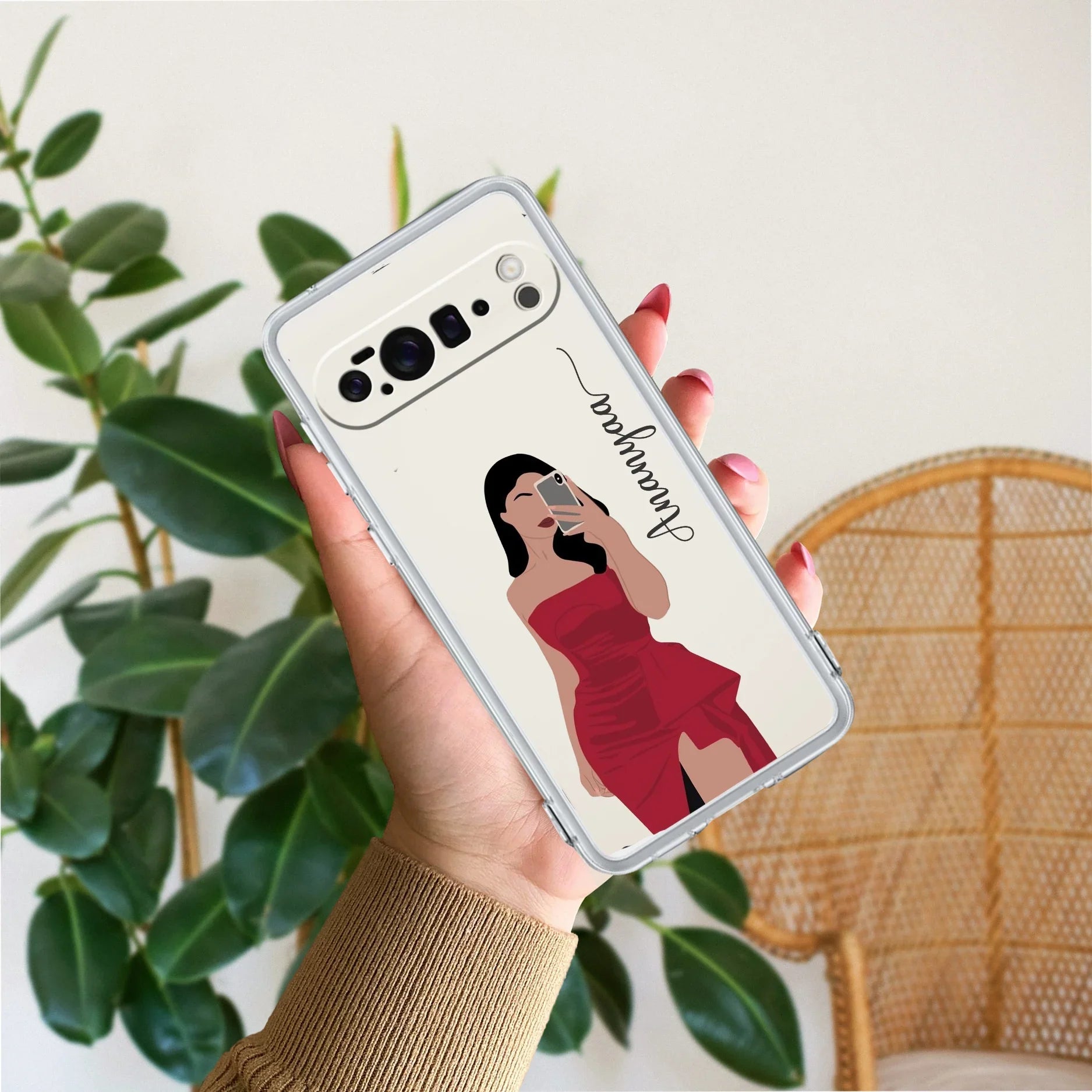 Scarlet Selfie Customize Transparent Silicon Case For Google Pixel 10 Pro XL