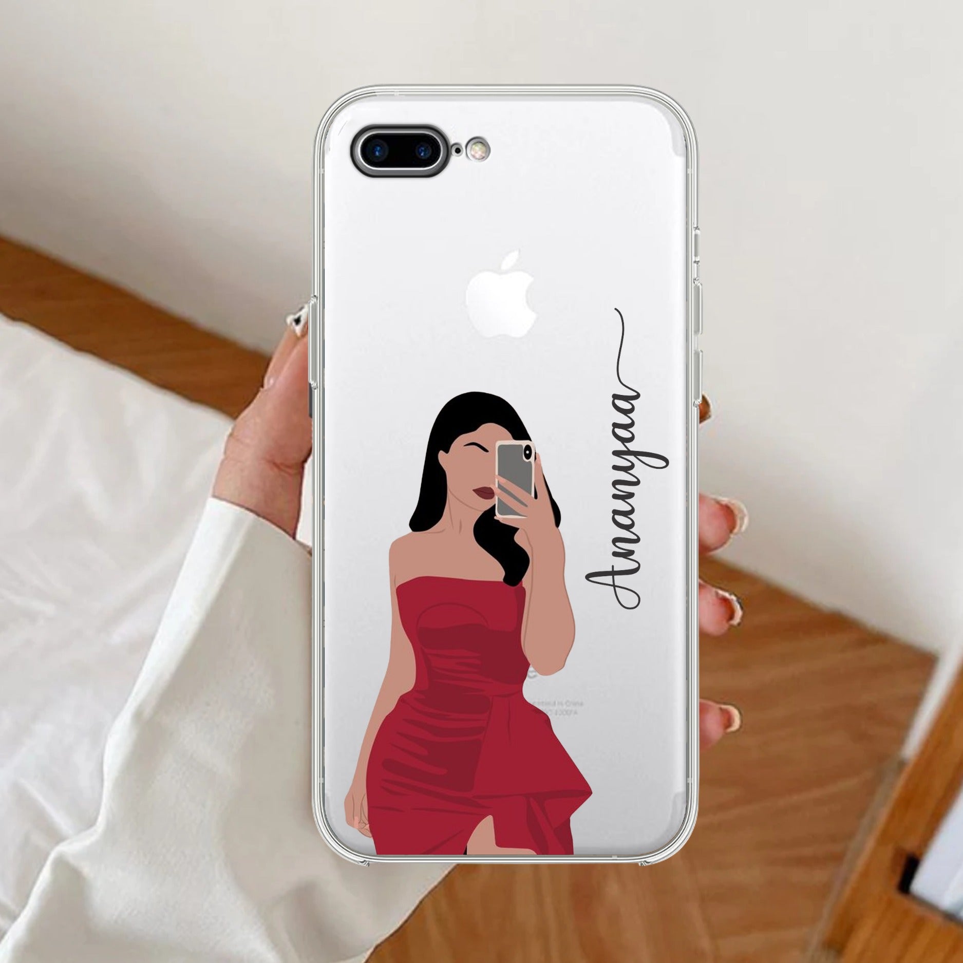 Scarlet Selfie Customize Transparent Silicon Case For iPhone 7 Plus / iPhone 8 Plus
