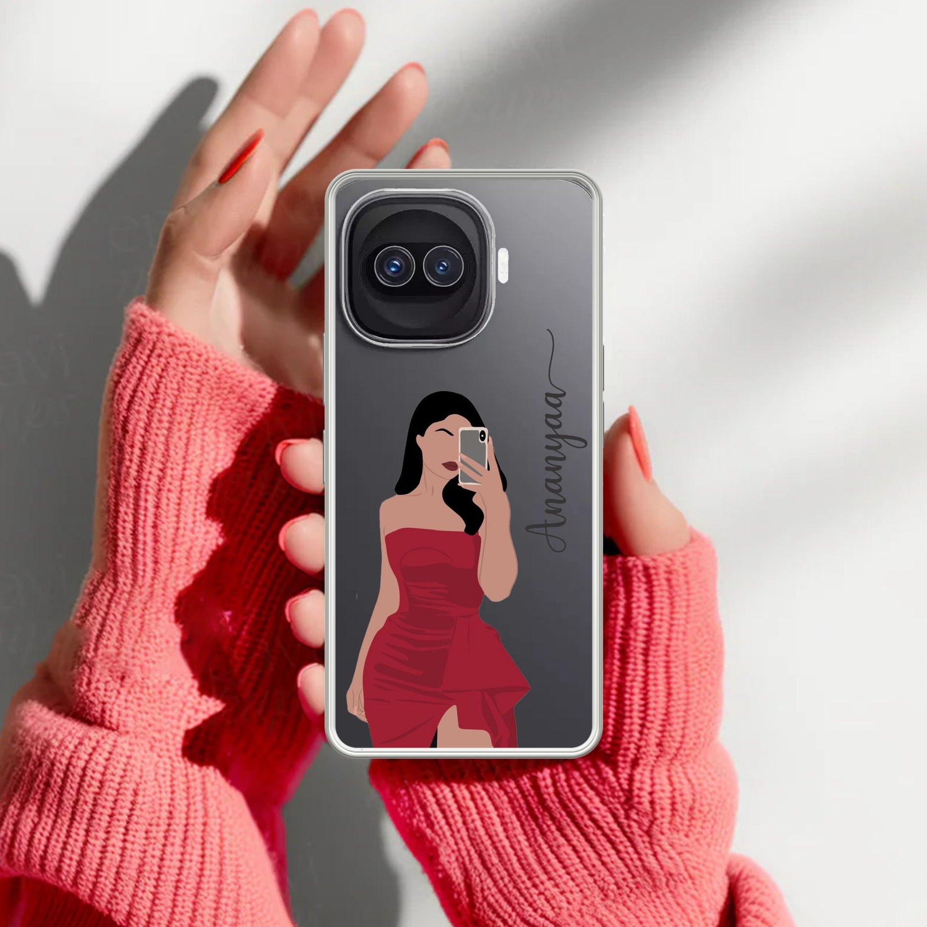Scarlet Selfie Customize Transparent Silicon Case For iQOO