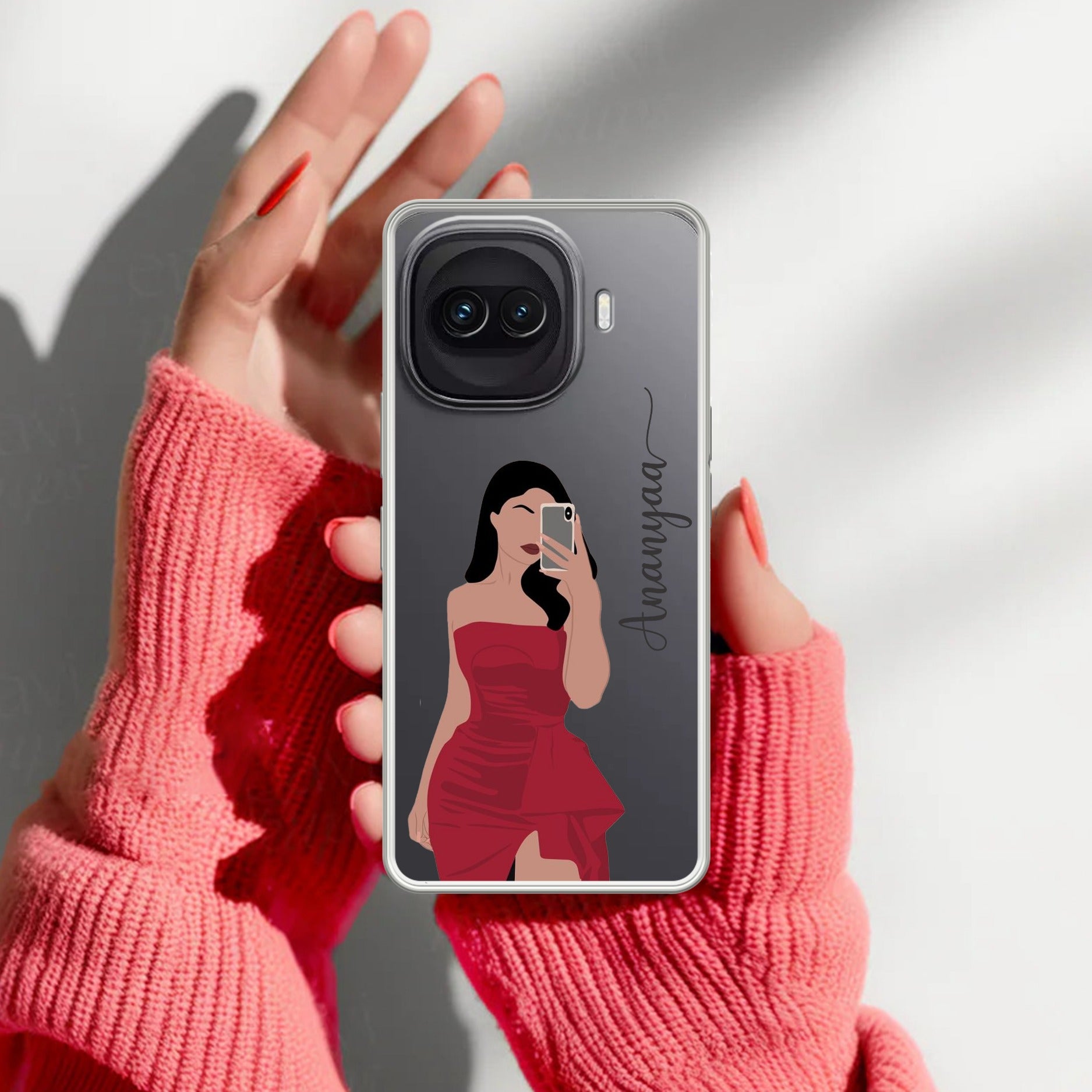 Scarlet Selfie Customize Transparent Silicon Case For iQOO 15R 5G