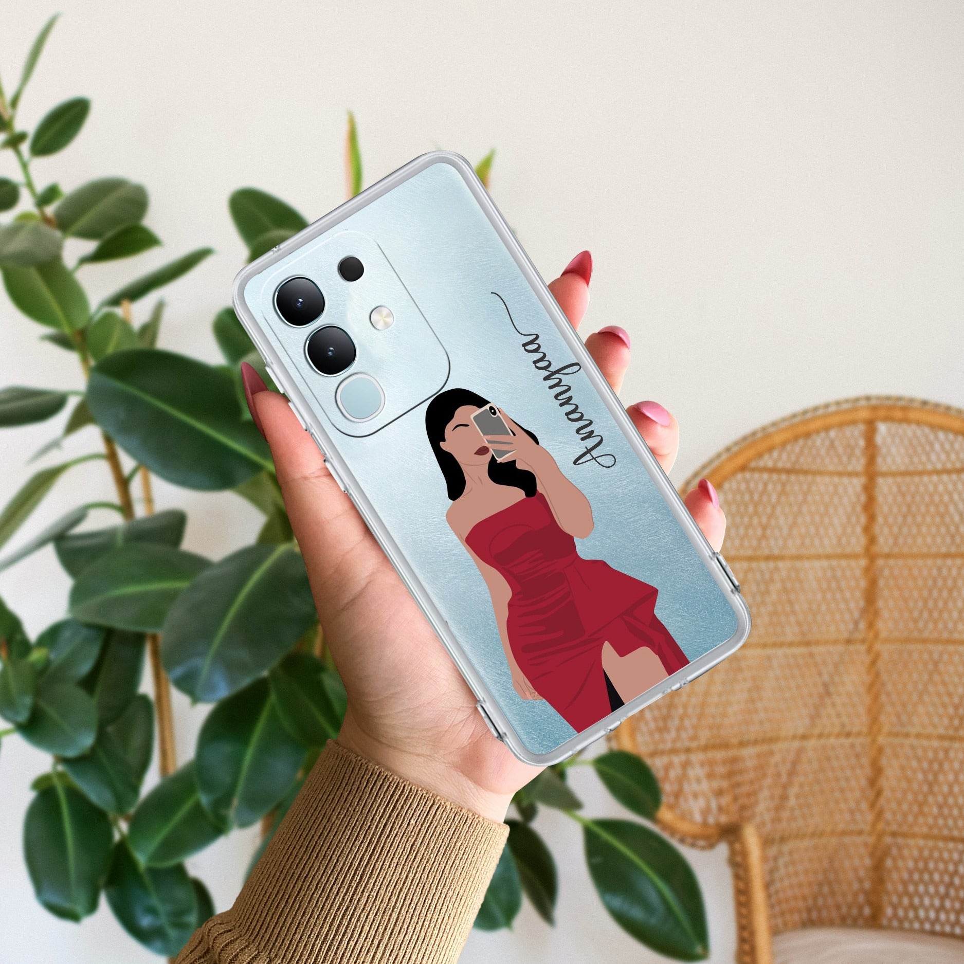 Scarlet Selfie Customize Transparent Silicon Case For iQOO Z10x 5G