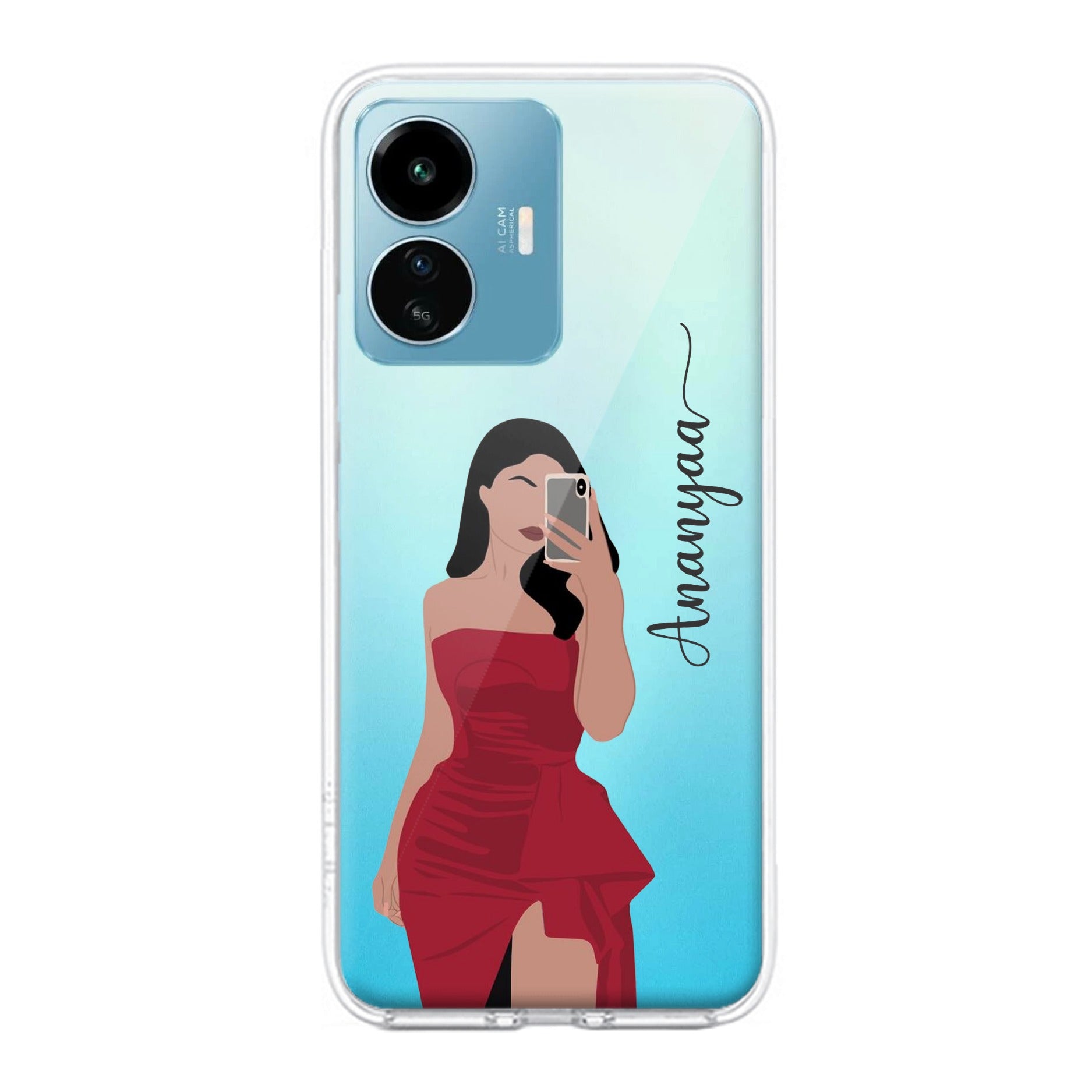 Scarlet Selfie Customize Transparent Silicon Case For iQOO Z6 Lite 5G