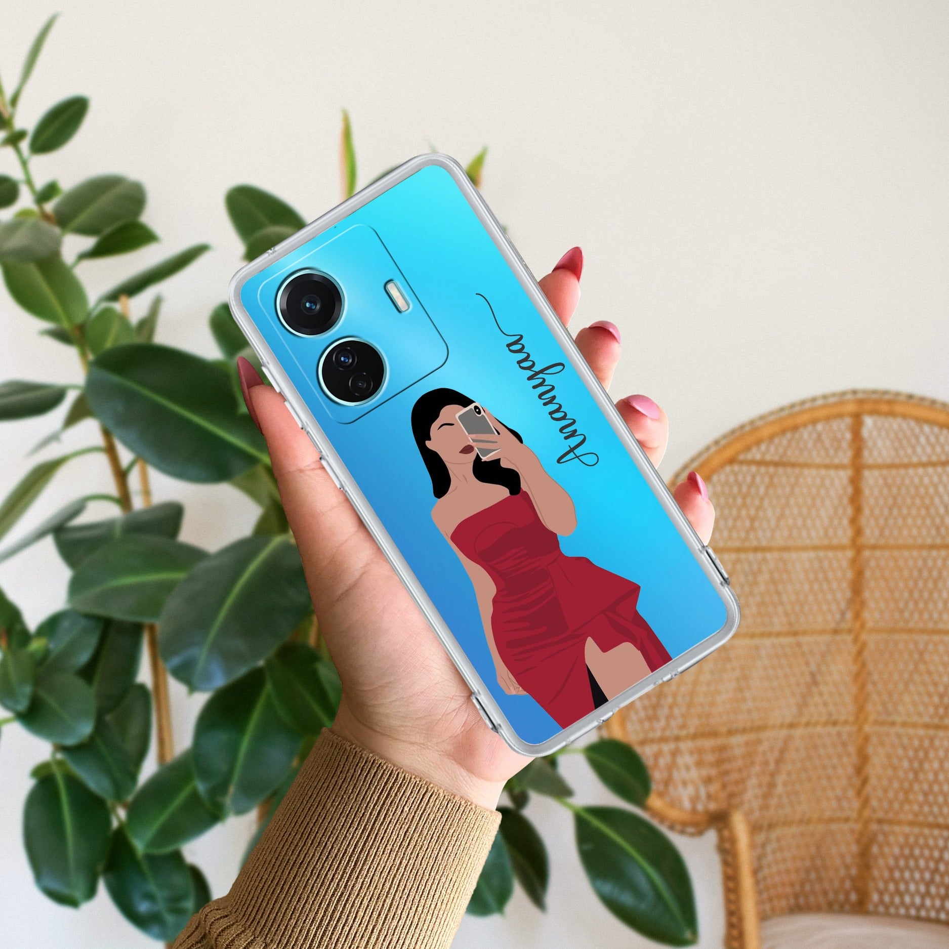 Scarlet Selfie Customize Transparent Silicon Case For Vivo Y28 5G