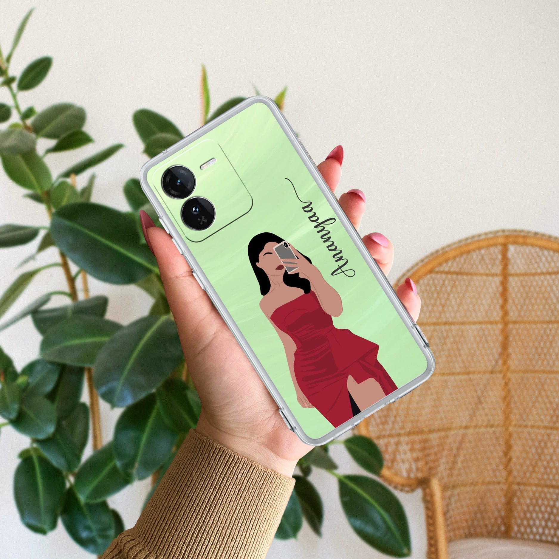Scarlet Selfie Customize Transparent Silicon Case For iQOO Z9 5G