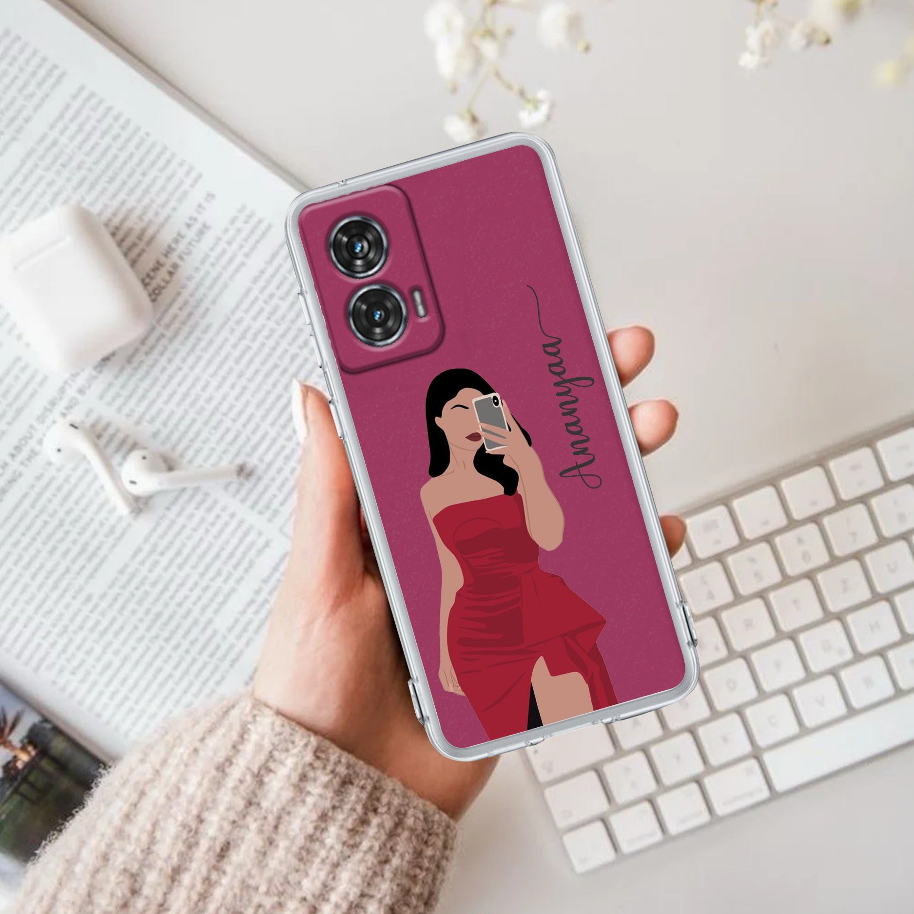 Scarlet Selfie Customize Anti Yellow Case For Motorola G96 5G