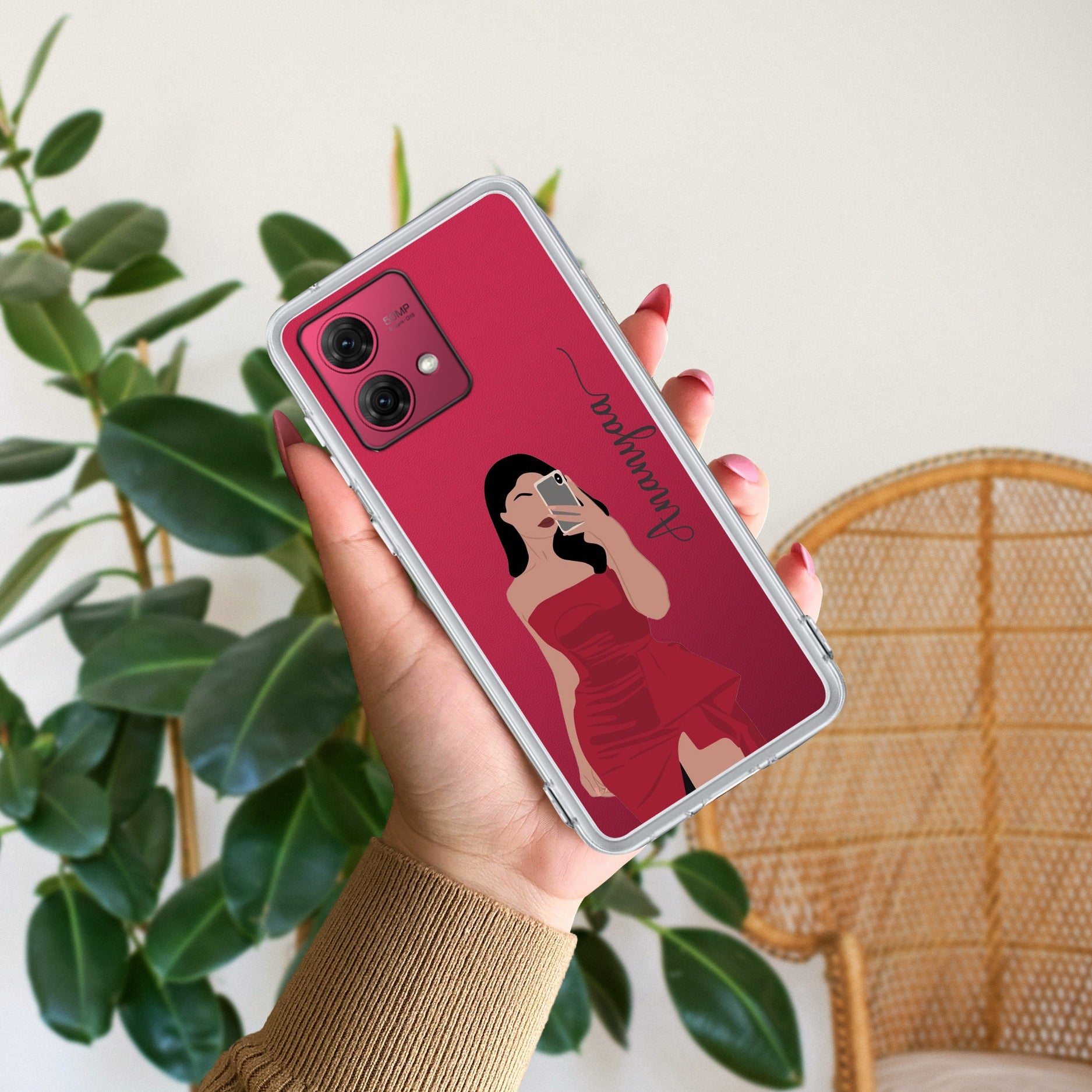 Scarlet Selfie Customize Anti Yellow Case For Motorola G84 5G