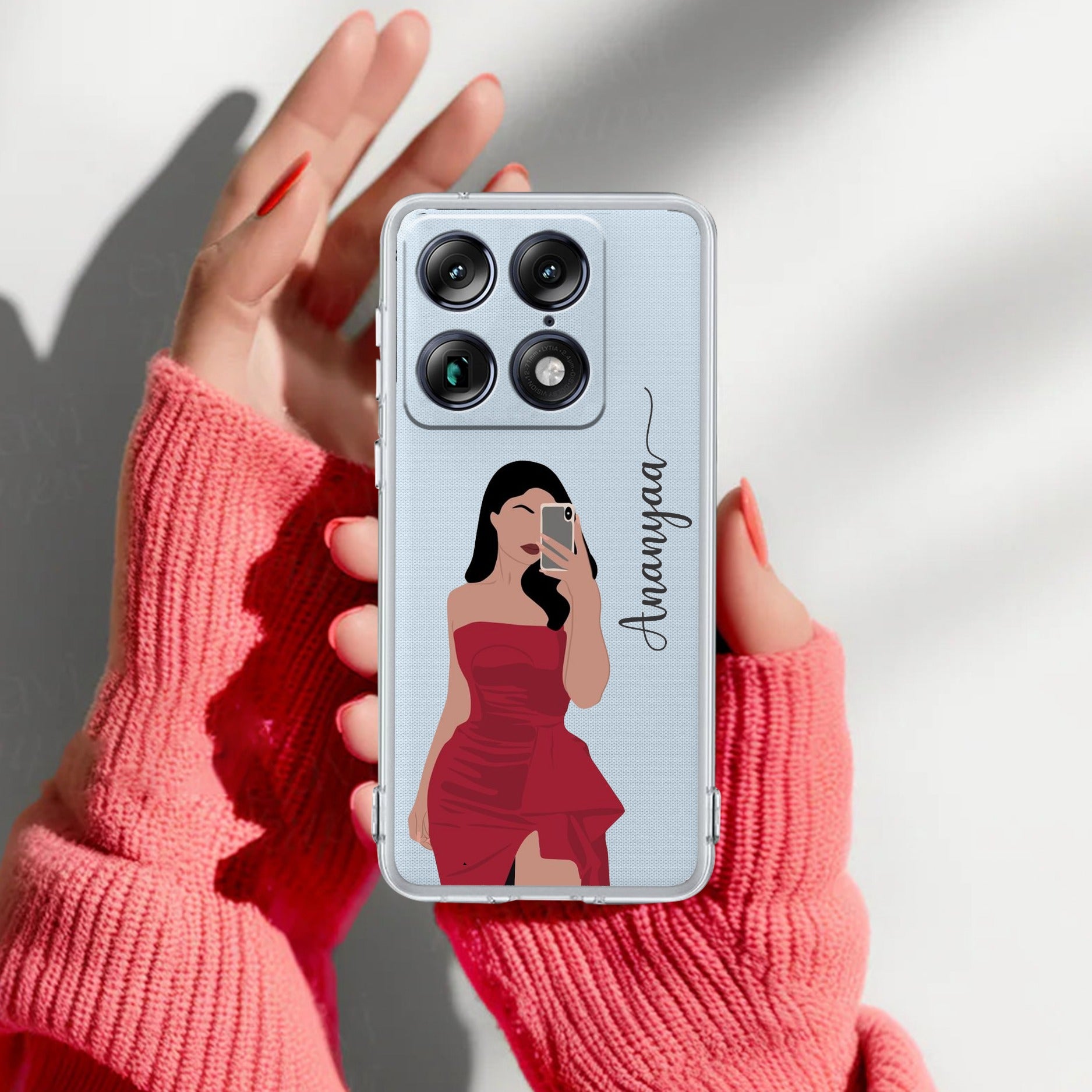 Scarlet Selfie Customize Transparent Silicon Case For Motorola Signature 5G