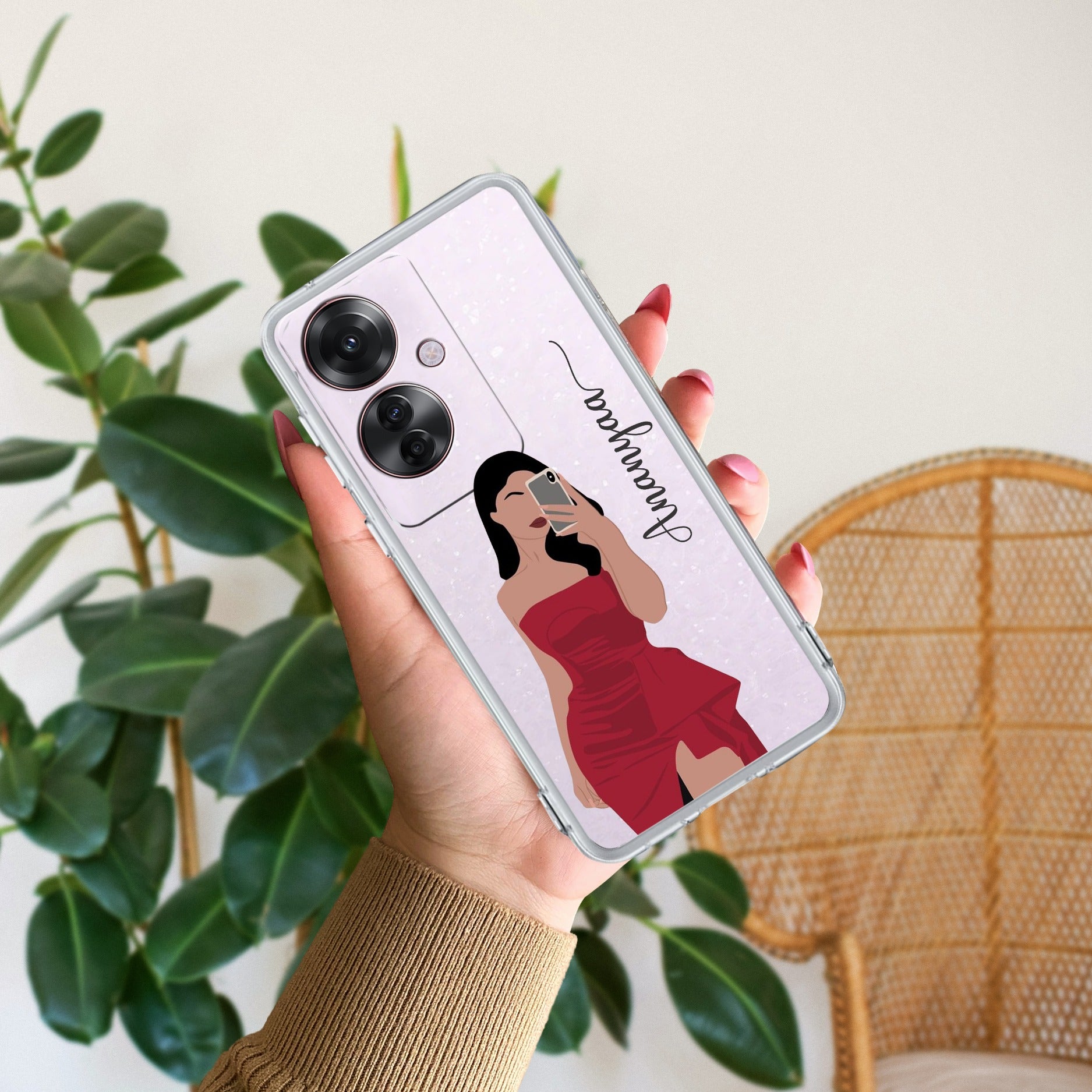 Scarlet Selfie Customize Transparent Silicon Case For Oppo F25 Pro 5G
