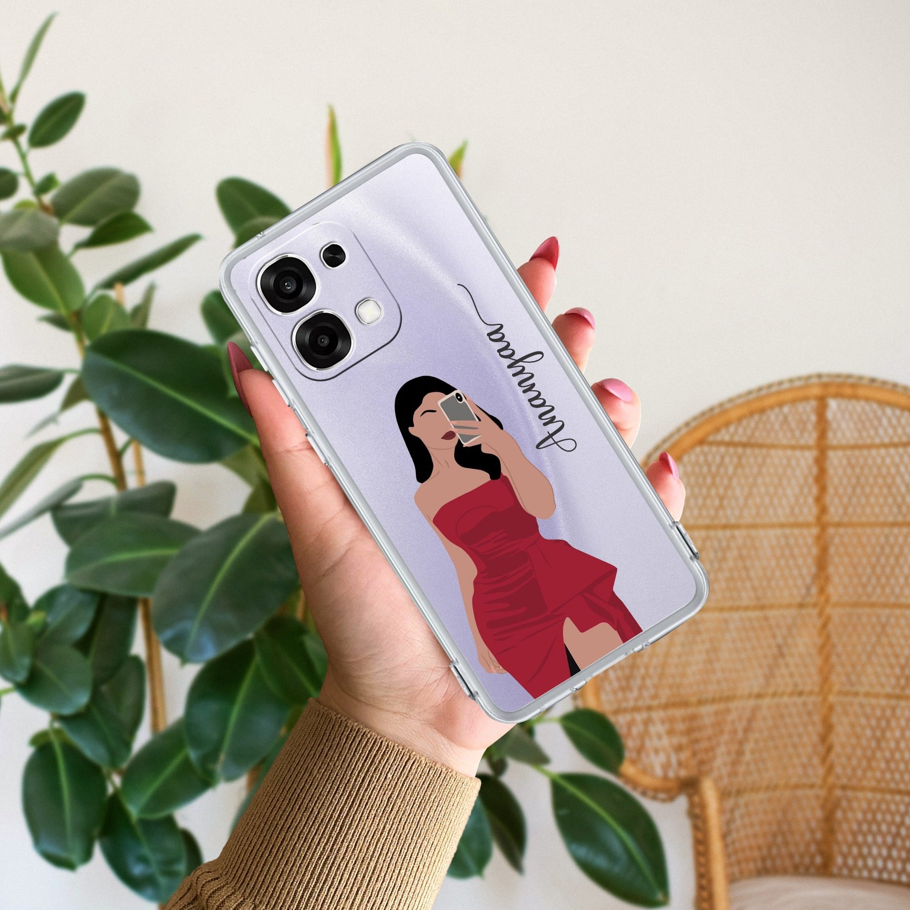 Scarlet Selfie Customize Transparent Silicon Case For Oppo F33 5G