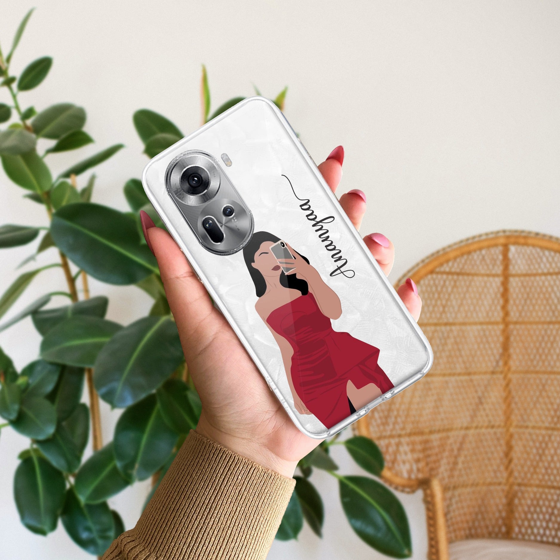 Scarlet Selfie Customize Anti Yellow Case For Oppo Reno 11 5G