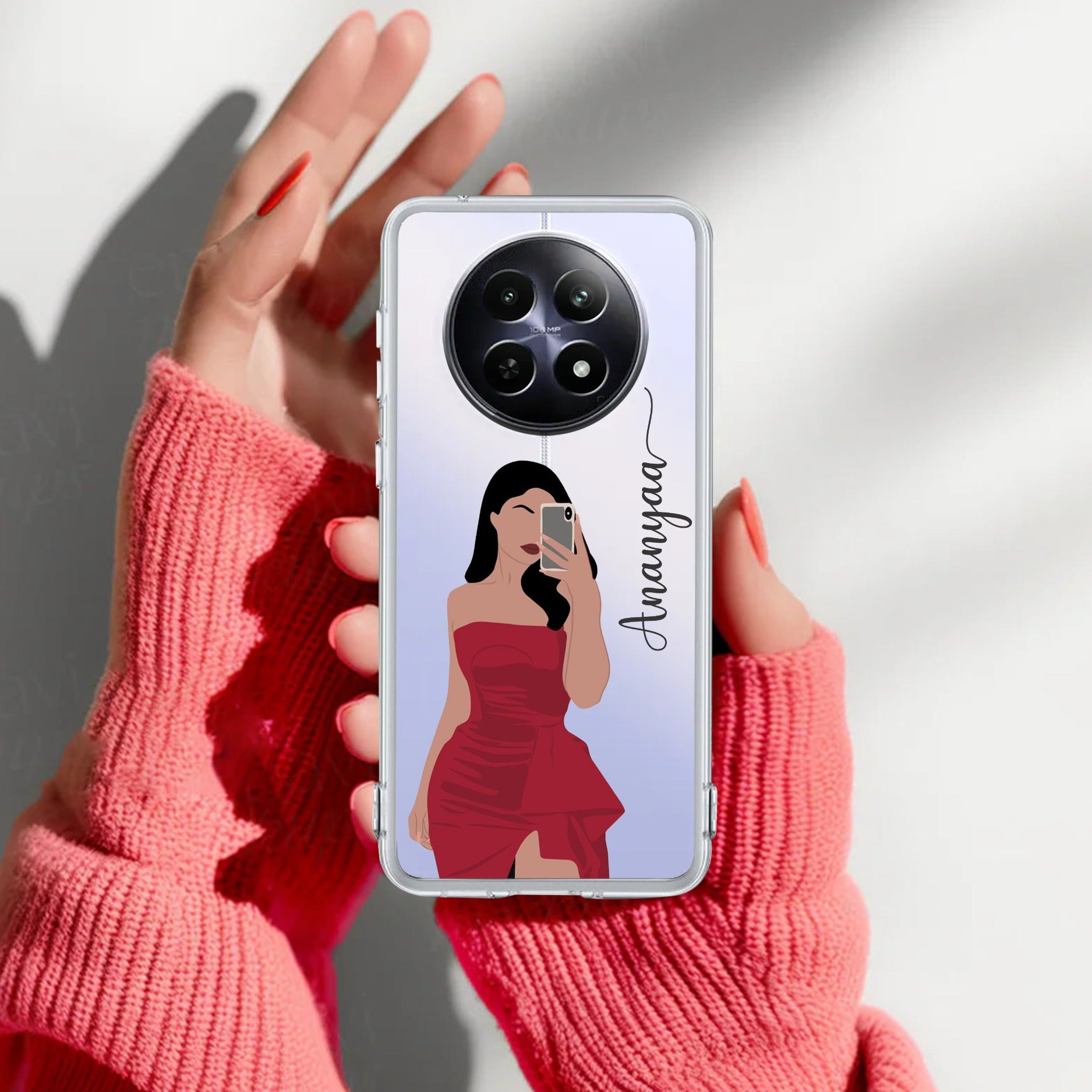 Scarlet Selfie Customize Transparent Silicon Case For Realme 13 5G