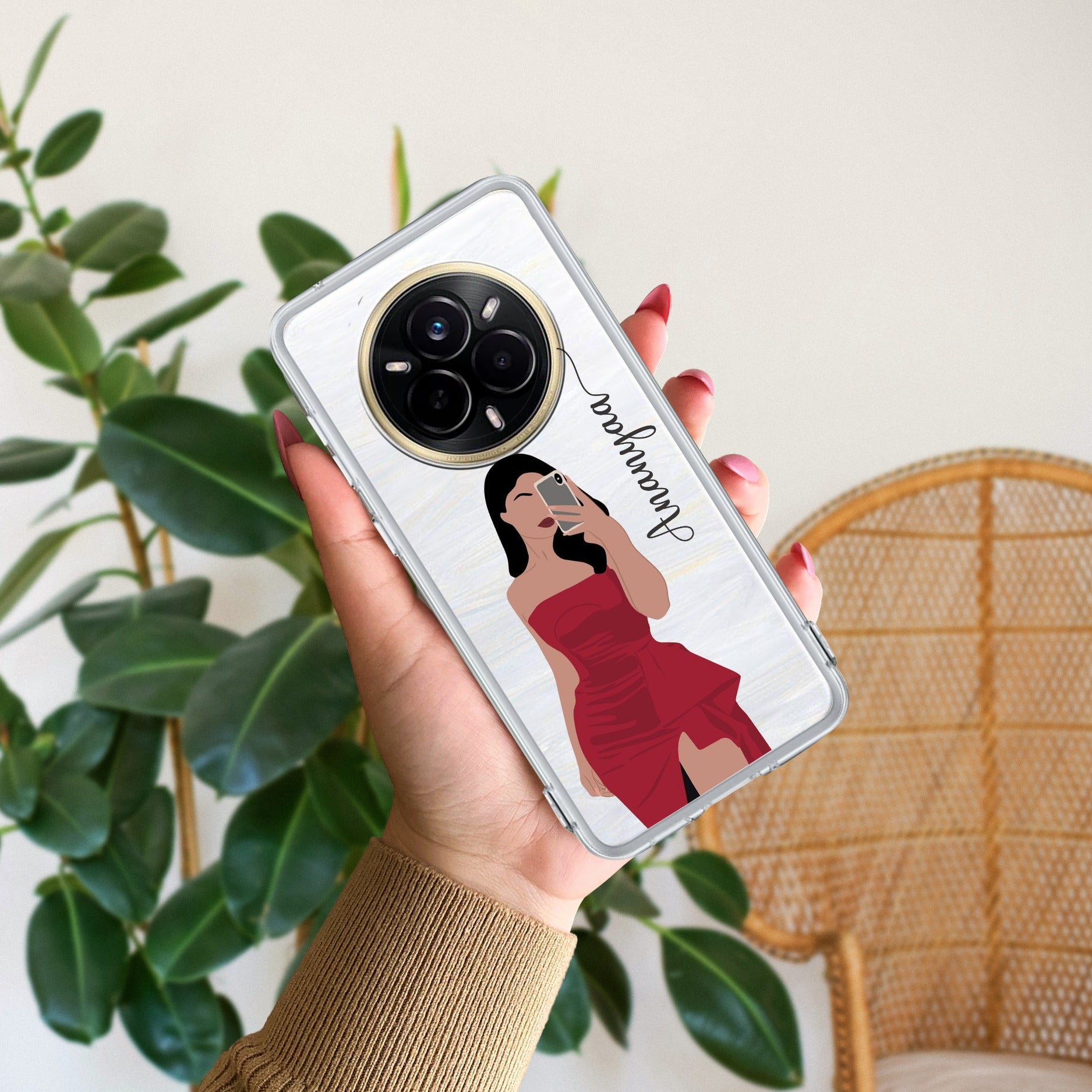 Scarlet Selfie Customize Transparent Silicon Case For Realme 14 Pro Plus 5G