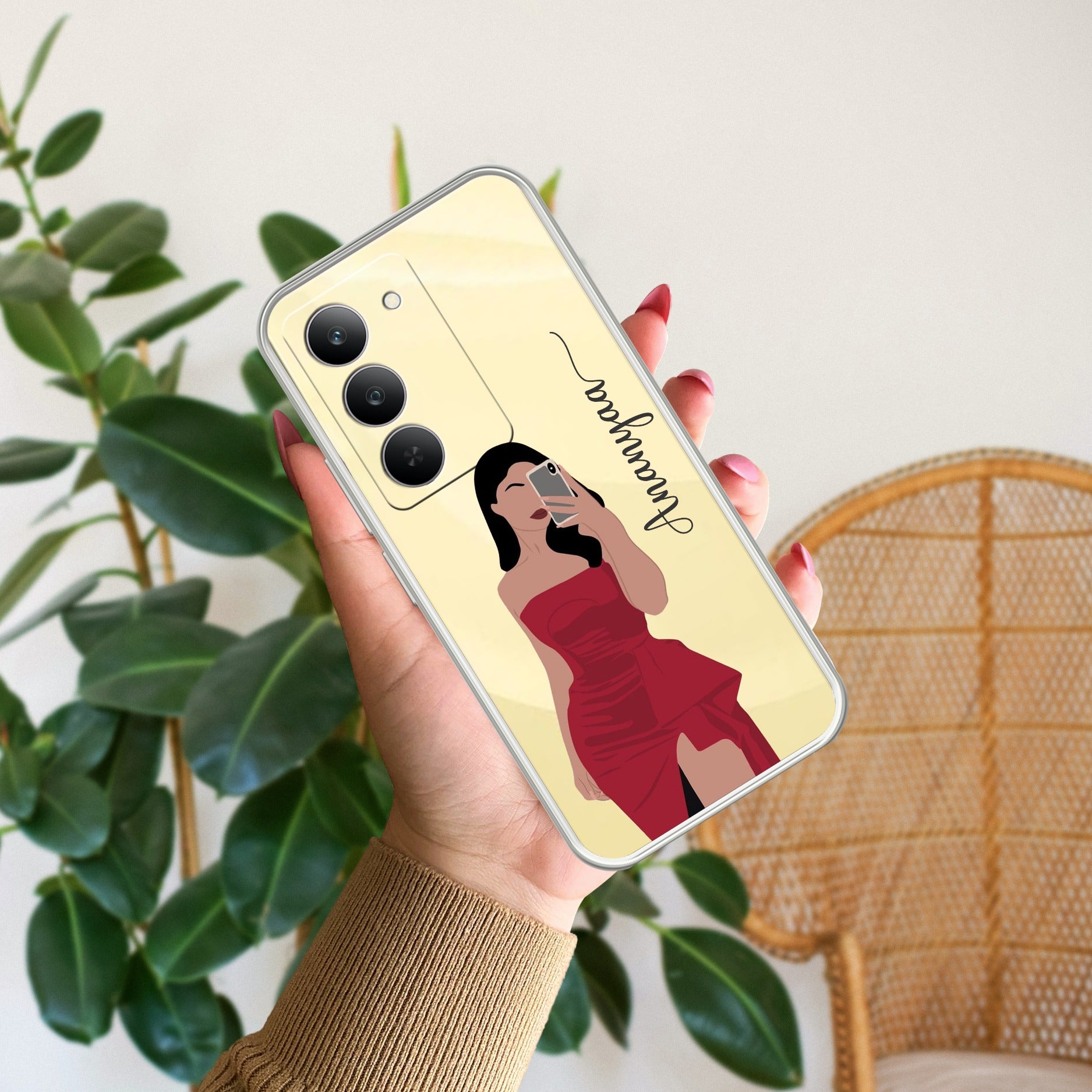 Scarlet Selfie Customize Transparent Silicon Case For Realme 14x 5G