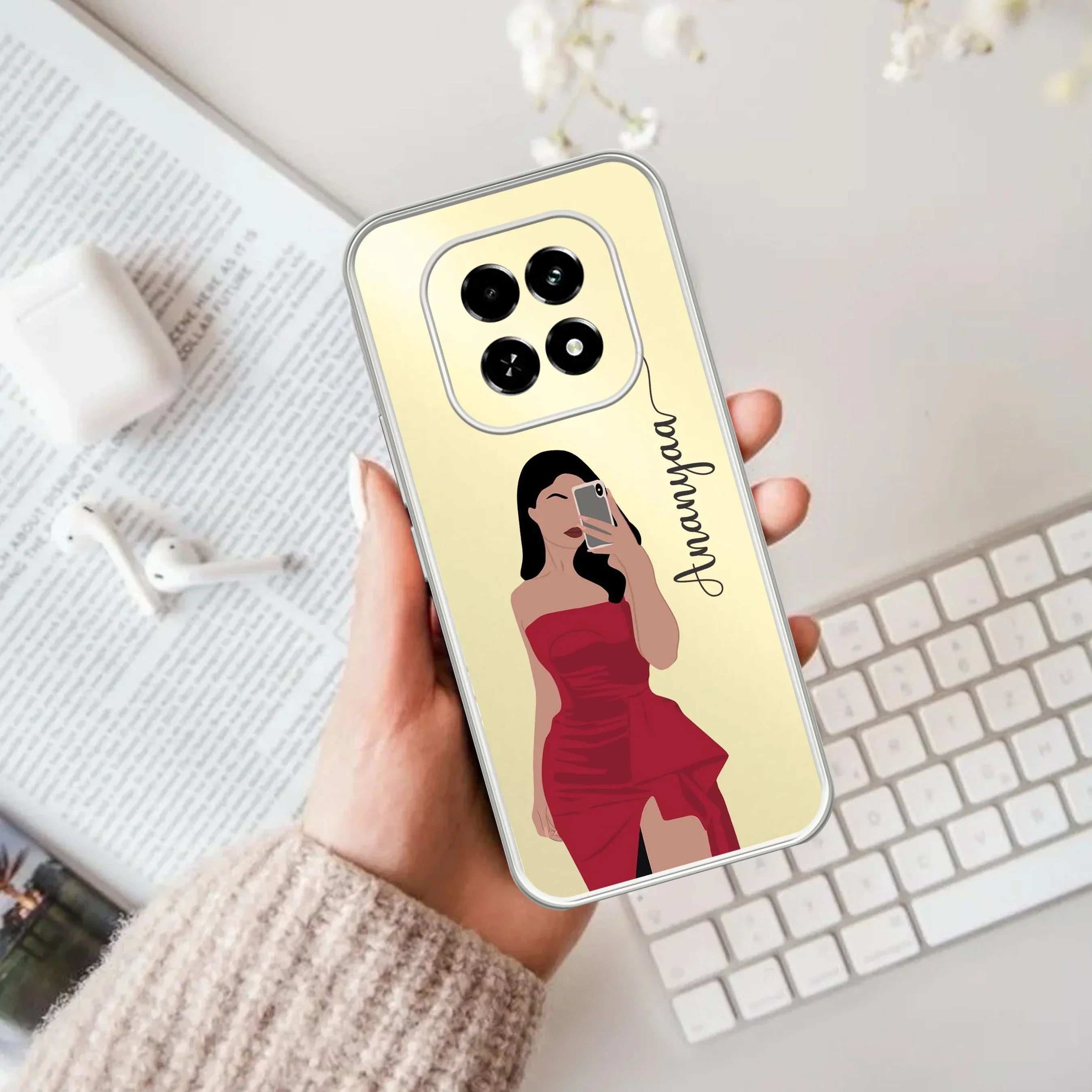 Scarlet Selfie Customize Transparent Silicon Case For Realme 12 Pro Plus 5G