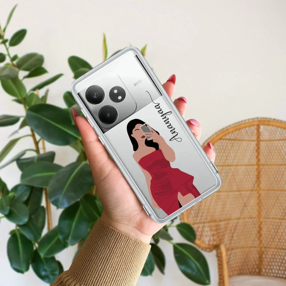 Scarlet Selfie Customize Transparent Silicon Case For Realme 12 5G